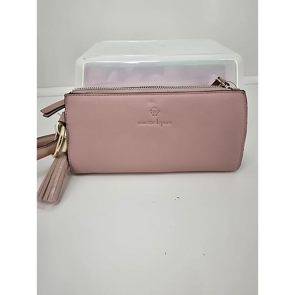 Nanette Lepore Pink Wristlet Wallet Vegan Leather with Key Ring NWT - Picture 1 of 5
